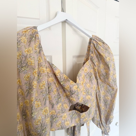 NWT Mable Chance of Sun Floral Two Piece Set Puff Sleeve Top Tiered Skirt Large - Picture 4 of 16